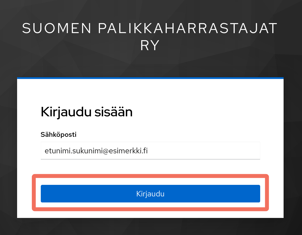 Sähköpostikirjautuminen